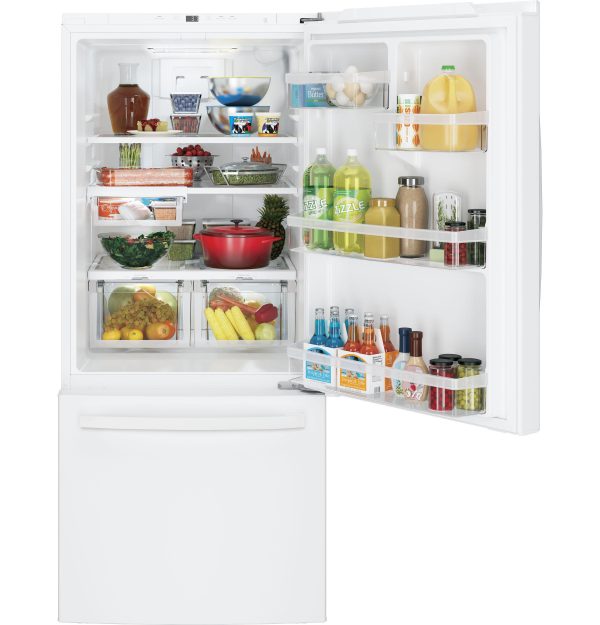 GDE21EGKWW GE® ENERGY STAR® 21.0 Cu. Ft. Bottom-Freezer Refrigerator For Discount