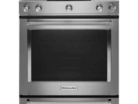 Kitchenaid KSDB900ESS 30-Inch 5-Burner Dual Fuel Convection Slide-In Range with Baking Drawer Online Sale