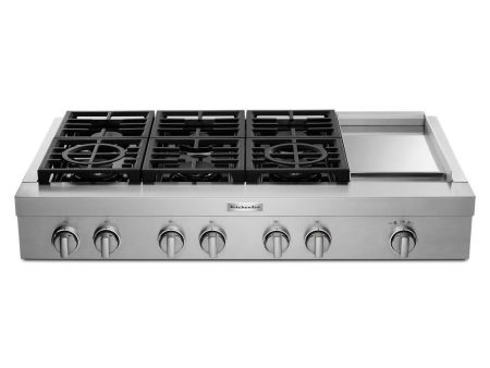 KCGC558JSS KitchenAid® 48   6-Burner Commercial-Style Gas Rangetop with Griddle Supply