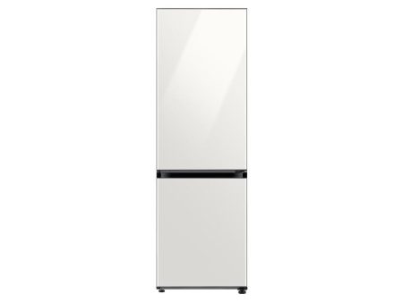 12.0 cu. Ft. Bespoke Bottom Freezer Refrigerator with Flexible Design in White Glass Hot on Sale