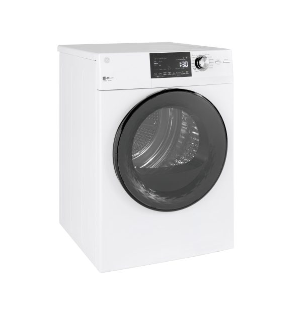 GFD14ESSNWW GE® ENERGY STAR® 24  4.3 Cu.Ft. Front Load Vented Electric Dryer with Stainless Steel Basket Fashion