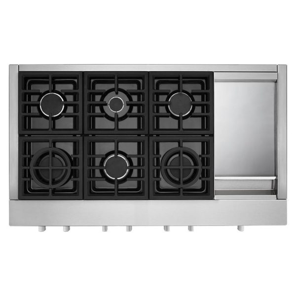 KCGC558JSS KitchenAid® 48   6-Burner Commercial-Style Gas Rangetop with Griddle Supply