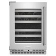 Kitchenaid KUWL314KSS 24  Undercounter Wine Cellar with Glass Door and Metal-Front Racks Online Sale