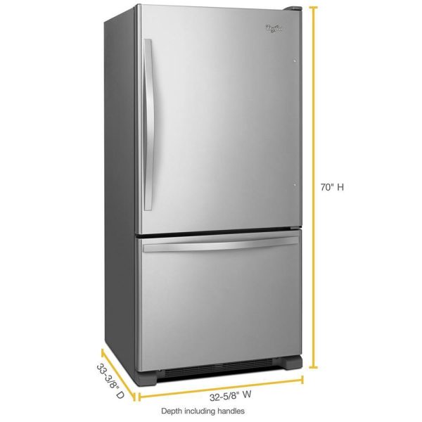 Whirlpool WRB322DMBM 33-inches wide Bottom-Freezer Refrigerator with SpillGuard™ Glass Shelves - 22 cu. ft Sale