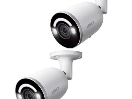 Lorex 4K Smart Security Lighting Deterrence Bullet AI PoE IP Wired Camera 2 Pack Online Sale