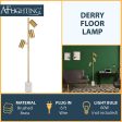 AF Lighting 9145-FL Derry Three-Light 66  Floor Lamp, Matte Gold Supply