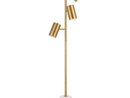 AF Lighting 9145-FL Derry Three-Light 66  Floor Lamp, Matte Gold Supply